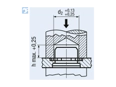 Assembly illustration for PEM® FE/FEO - Miniatur self-clinching nuts for metallic materials