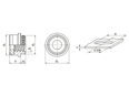 Technical drawing with dimensions of PEM® CFN - Miniatur self-clinching lock nuts for metallic materials