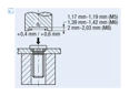 Assembly illustration for PEM® HFE - Self-clinching threaded studs for metallic materials
