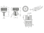 Technical drawing with dimensions of PEM® PF61 - Self-clinching captive panel screws with phillips recess form H, for metallic materials