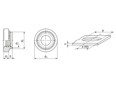 Technical drawing with dimensions of PEM® SMPS - Miniatur self-clinching nuts with UNC thread, for metallic materials