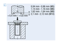 Assembly illustration for PEM® HFH - Self-clinching threaded studs for metallic materials