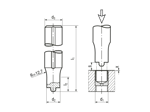 Technical drawing with dimensions of KOENIG RESTRICTOR® HT-REM - Setting tool, mechanical for restrictors, serie RE