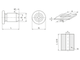 Technical drawing with dimensions of PEM® microPEM® MPP - Miniatur self-clinching pins for stainless steel and metallic materials