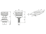 Technical drawing with dimensions of PEM® PF31/PF32 - Self-clinching captive panel screws with slotted head, for metallic materials