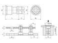Technical drawing with dimensions of PEM® SNAP-TOP® SSA - Standoffs for metallic materials
