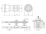 Technical drawing with dimensions of PEM® SNAP-TOP® SSA - Standoffs for metallic materials