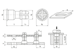 带尺寸的技术图：PEM® SNAP-TOP® SSC - 间隔柱 英寸规格，用于金属材质