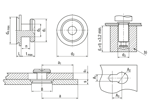 带尺寸的技术图：PEM® KEYHOLE® SKC-F - 压铆连接紧固件 用于金属材质