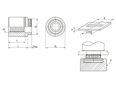 Technical drawing with dimensions of PEM® KFSE - Self-clinching threaded standoffs with UNC thread, for PC boards and other plastics
