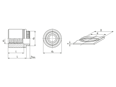 Technical drawing with dimensions of PEM® ReelFast® SMTKFE - Surface mount spacers with adhesive patch, on tape for PC boards