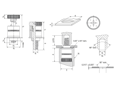 Technical drawing with dimensions of PEM® PF7MF - Self-clinching captive panel screws with phillips recess form H, with MAThread® thread, with UNC thread, for metallic materials