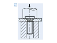 Assembly illustration for PEM® TFHS - Self-clinching threaded studs with UNF thread, for metallic materials