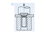 Assembly illustration for PEM® TFHS - Self-clinching threaded studs with UNF thread, for metallic materials
