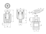 Technical drawing with dimensions of PEM® PFC4 - Self-clinching captive panel screws with phillips pan head form H, with UNF thread, for metallic materials