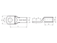 Technical drawing with dimensions of Klauke® R - Compression cable lugs DIN