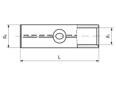 Technical drawing with dimensions of Klauke® R - Non-Tension compression joints