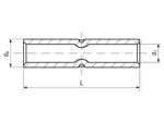 Technical drawing with dimensions of Klauke® R - Butt connectors standard type