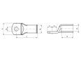 Technical drawing with dimensions of Klauke® F - Tubular cable lugs for fine and superfine stranded round conductors
