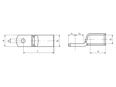 Technical drawing with dimensions of Klauke® SG - Tubular cable lugs with small tab