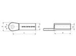 Technical drawing with dimensions of Klauke® - Compression cable lugs