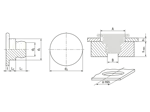 Technical drawing with dimensions of PEM® microPEM® TackPin® TA - Self-clinching fasteners for metallic materials