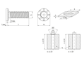 带尺寸的技术图：PEM® HF109 - 压铆螺钉 用于金属材质