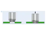 Assembly illustration for PEM® KFB3 - Self-clinching threaded standoffs for PC boards and other plastics