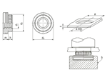 Technical drawing with dimensions of PEM® KFS2 - Self-clinching nuts with UNC thread, for PC boards, other plastics and aluminum