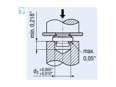Assembly illustration for PEM® PEMFLEX® LKS - Self-clinching lock nuts with UNC thread, for metallic materials
