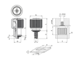 Technical drawing with dimensions of PEM® PF11PM - Self-clinching captive panel screws with slot and Phillips form H recess, for metallic materials