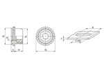 Technical drawing with dimensions of PEM® PL - Self-clinching lock nuts with UNC thread, for metallic materials