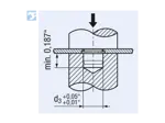 Assembly illustration for PEM® PLC - Self-clinching lock nuts with UNC thread, for metallic materials