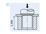 Assembly illustration for PEM® SOA - Self-clinching threaded standoffs open type, for metallic materials