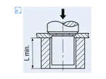 Assembly illustration for PEM® TSOS - Self-clinching threaded standoffs open type, with unthreaded end, for metallic materials