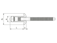 Technical drawing with dimensions of Huck® Auto-Bulb® ABP-4U - Blind rivets high strength dome head