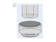Assembly illustration for PEM® ReelFast® SMTKFE - Surface mount spacers with through-hole, with adhesive patch, on tape for PC boards