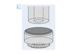Assembly illustration for PEM® ReelFast® SMTKFE - Surface mount spacers with through-hole, with adhesive patch, on tape for PC boards