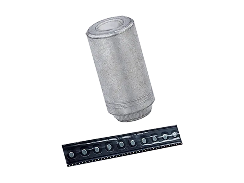 Product image of PEM® ReelFast® SMTKFE - Surface mount spacers with through-hole, with adhesive patch, on tape for PC boards