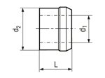 Technical drawing with dimensions of Huck® C6L® 2LC-2CU - Collars for lockbolts C6L®