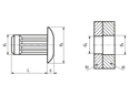 Technical drawing with dimensions of AVDEL® NeoSpeed® 57121 - Speed rivets dome head