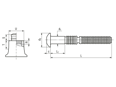 Technical drawing with dimensions of Huck® C6L® B-U - Lockbolts button head