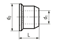 带尺寸的技术图：Huck® C6L® 3LC-2CU - 锁紧环 带法兰面 用于锁紧铆栓 C6L®
