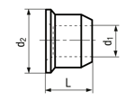 带尺寸的技术图：Huck® C6L® 3LC-2CU - 锁紧环 带法兰面 用于锁紧铆栓 C6L®