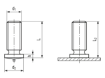 Technical drawing with dimensions of FASTEKS® WELKO KN213 - Weld studs tip ignition, with external thread