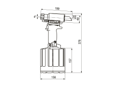 Technical drawing with dimensions of Huck® 256 - Hydropneumatic blind rivet tool without nose assembly