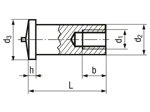 Technical drawing with dimensions of FASTEKS® WELKO KN226 - Weld bushes tip ignition, with internal thread