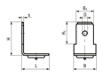 Technical drawing with dimensions of FASTEKS® WELKO KN2110 - Flat terminals L tip ignition