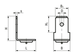 Technical drawing with dimensions of FASTEKS® WELKO KN2410 - Flat terminals L tip ignition