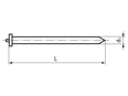 Technical drawing with dimensions of FASTEKS® WELKO KN2211 - Insulation nails tip ignition